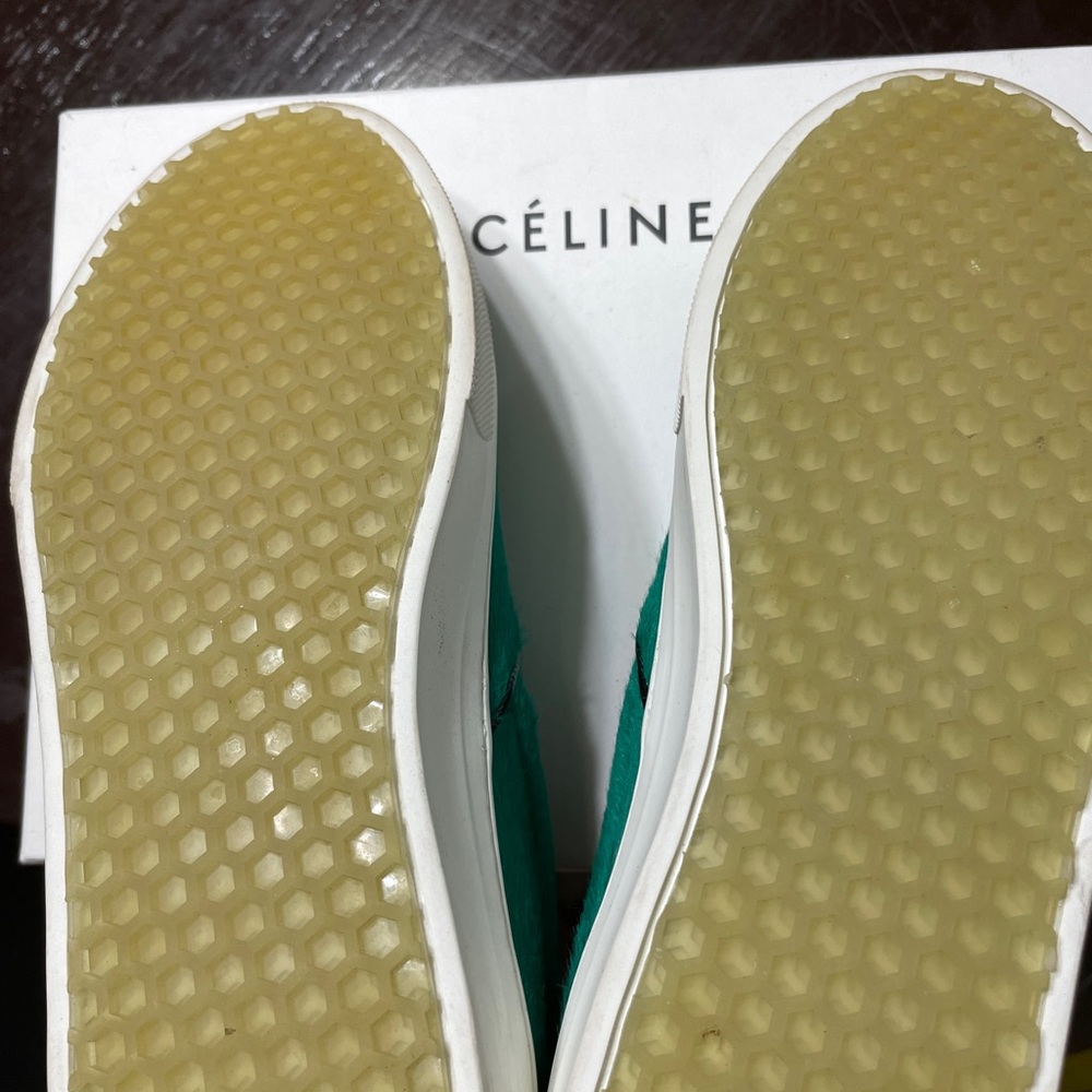Celine Slip On Pony Hair 38.5 Like New Emerald - Picture 4 of 6